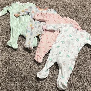 Baby Girls' Mixed Print Footed One-Pieces Bundle